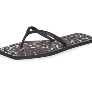 Veronica Beard Analee Tpu Flat Thong Sandals In Leopard Flip Flops Size 9M #1747
